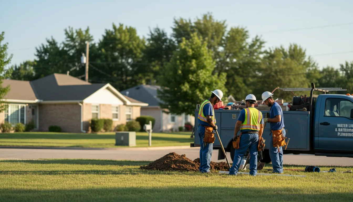 Residential water line and bathroom plumbing service in Mingo, OH